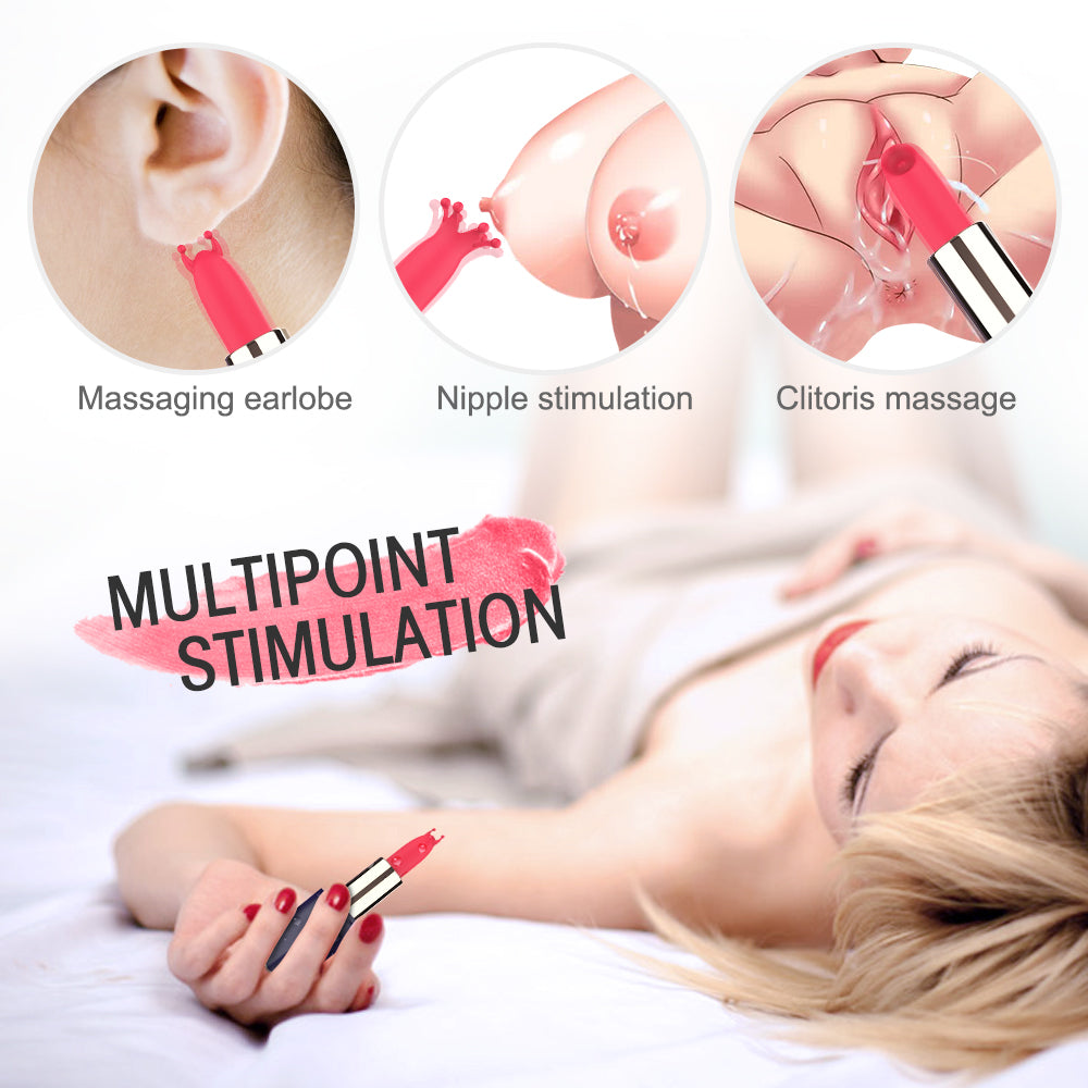 EmberIntimacy's Stiletto - The 3-in-1 Interchangeable Head Lipstick Vibrator