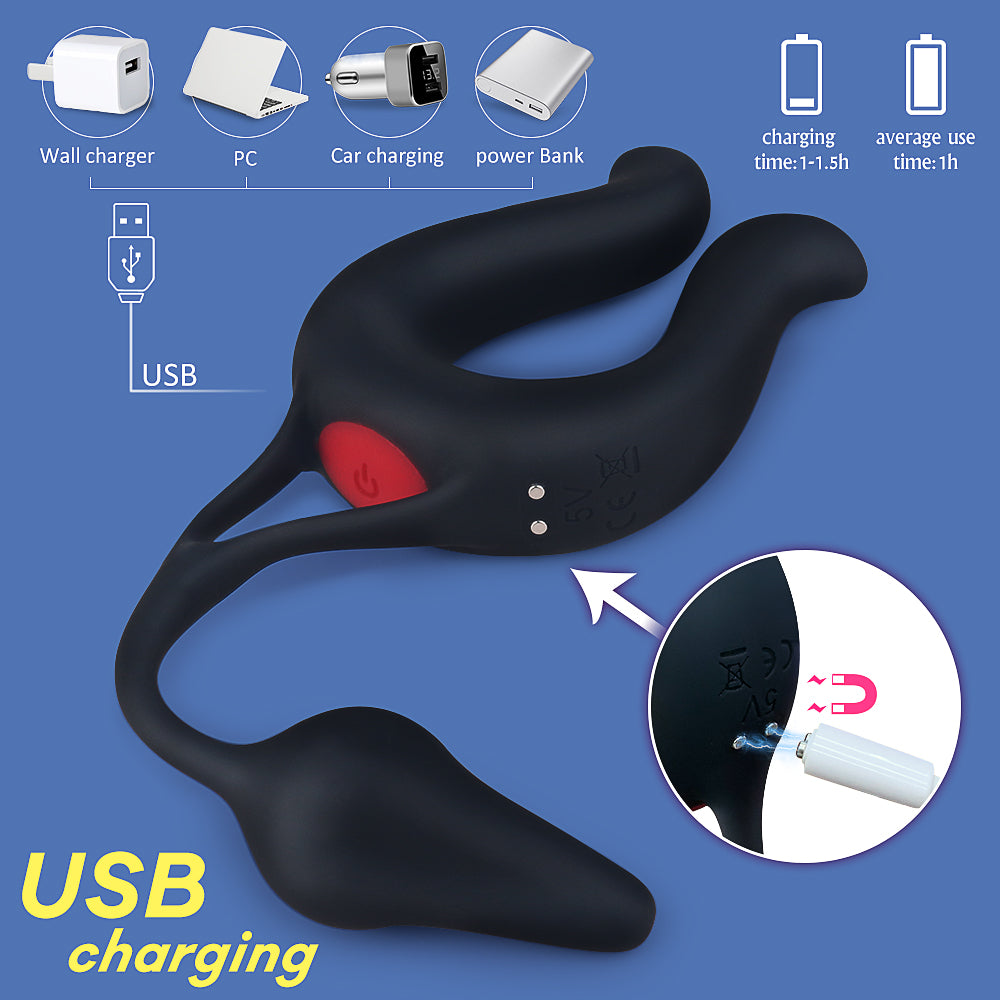 EmberIntimacy's Tether - The 2-in-1 Vibrating Anal Plug & Cock Ring