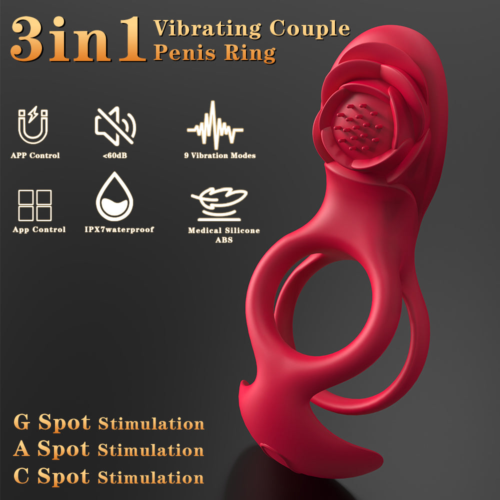 EmberIntimacy's Sonnet - The App-Controlled Vibrating Rose Ring for Couples