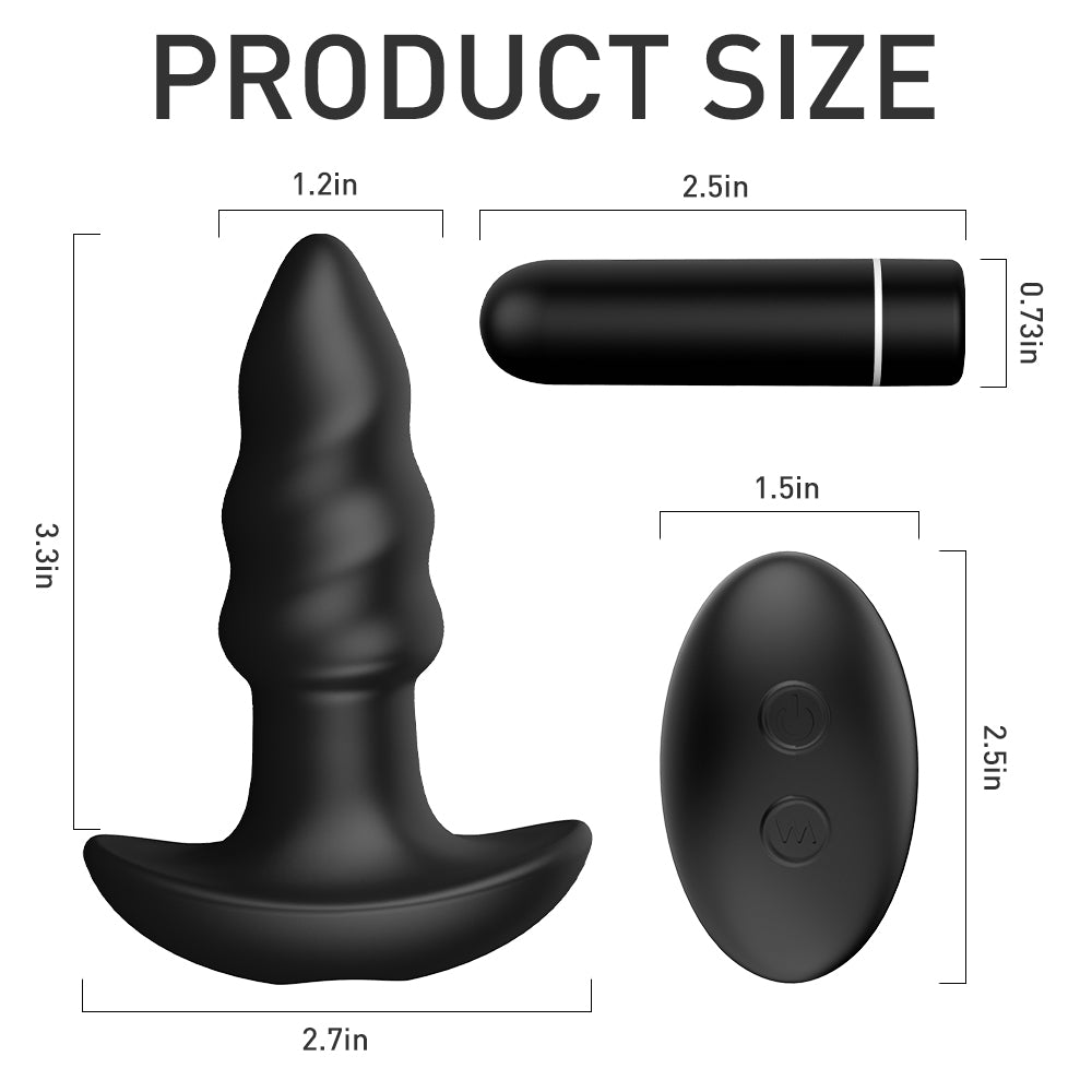EmberIntimacy's Helix - The 2-in-1 Spiral Anal Plug & Remote Bullet