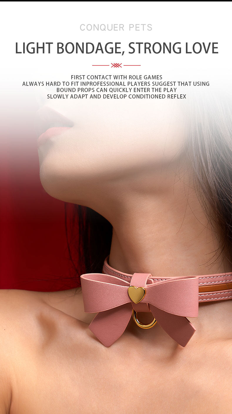 SEVANDA "Knot of Cherished Love" Detachable Bow Collar & Leash Set