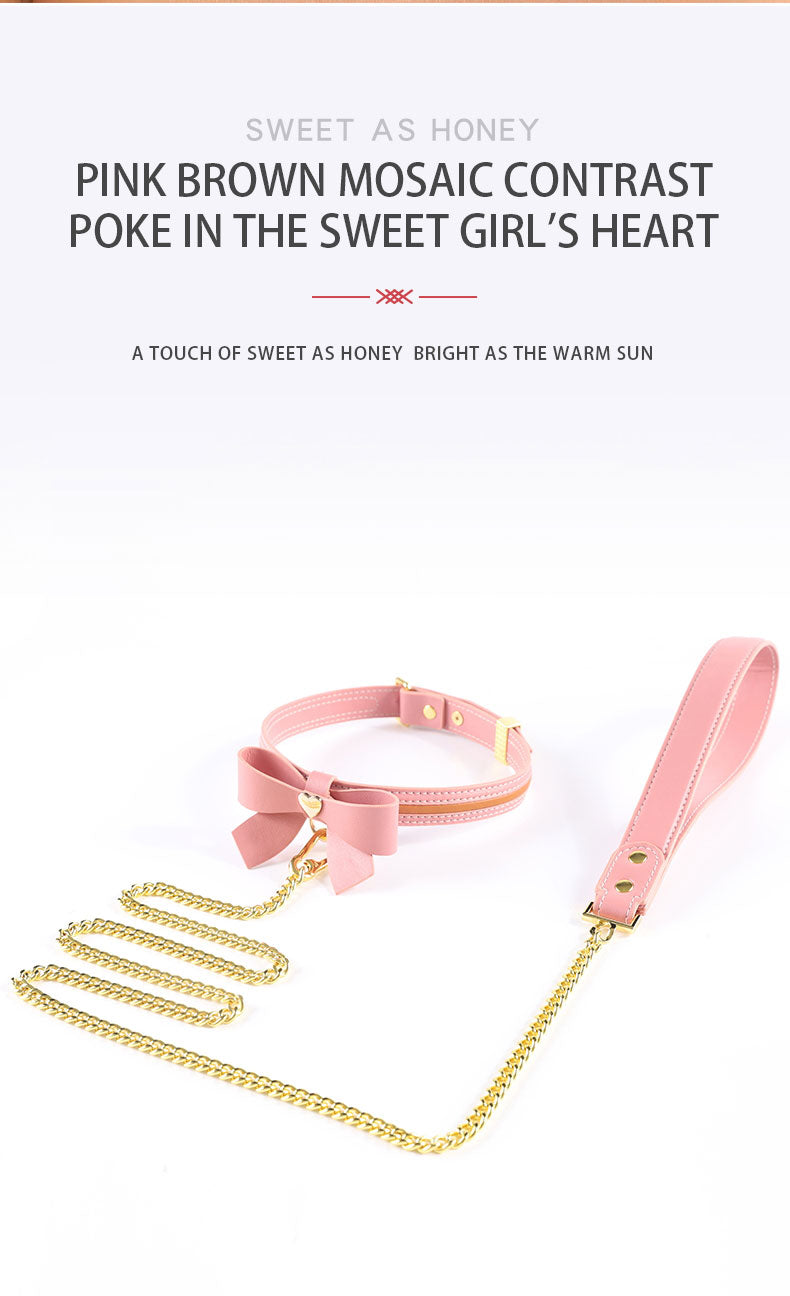SEVANDA "Knot of Cherished Love" Detachable Bow Collar & Leash Set