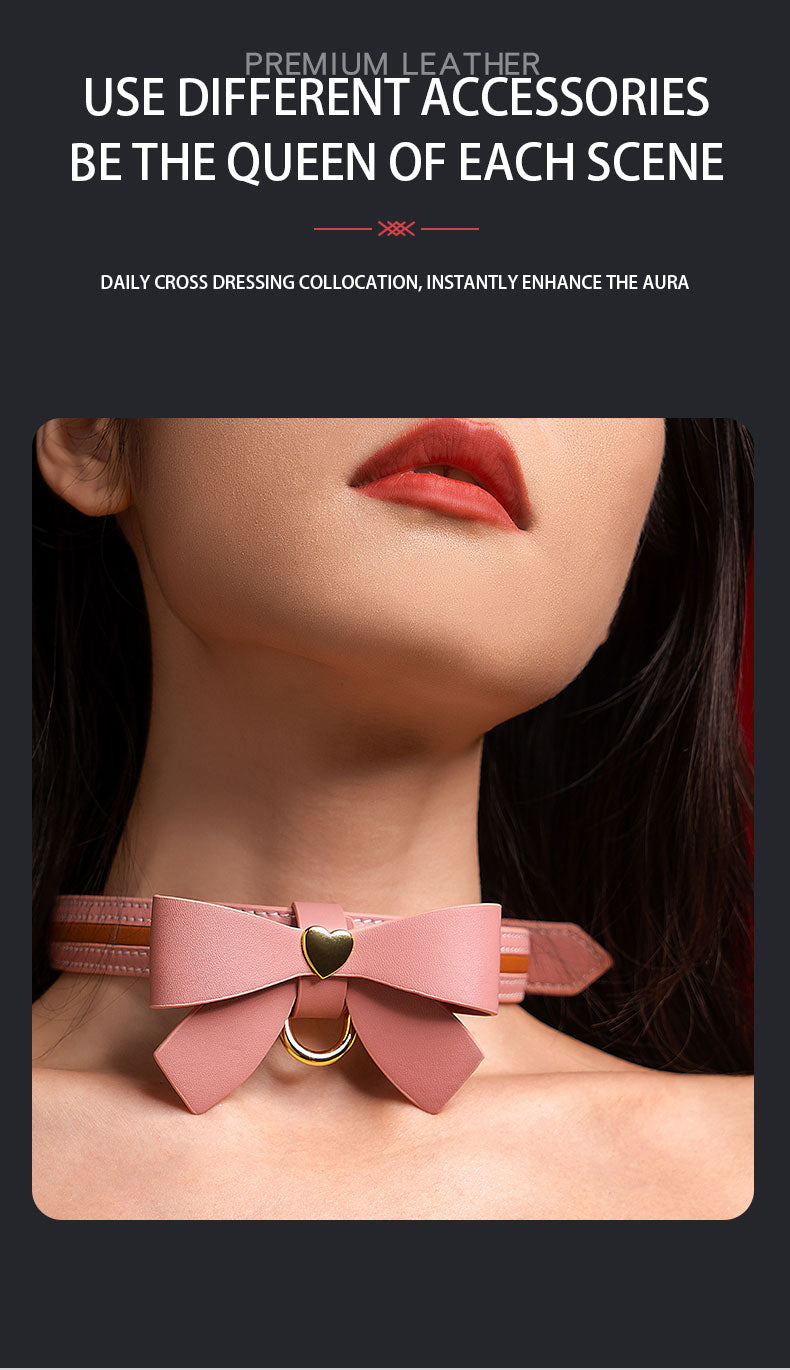 SEVANDA "Knot of Cherished Love" Detachable Bow Collar & Leash Set