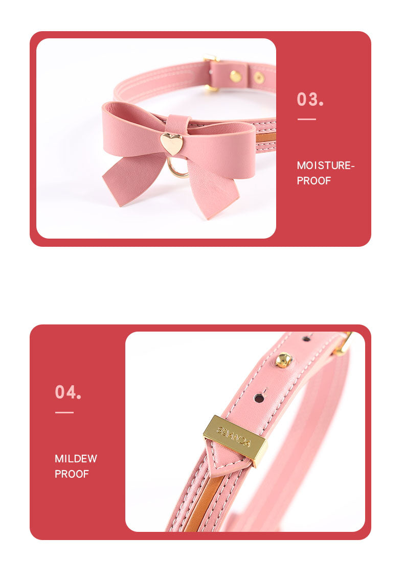 SEVANDA "Knot of Cherished Love" Detachable Bow Collar & Leash Set