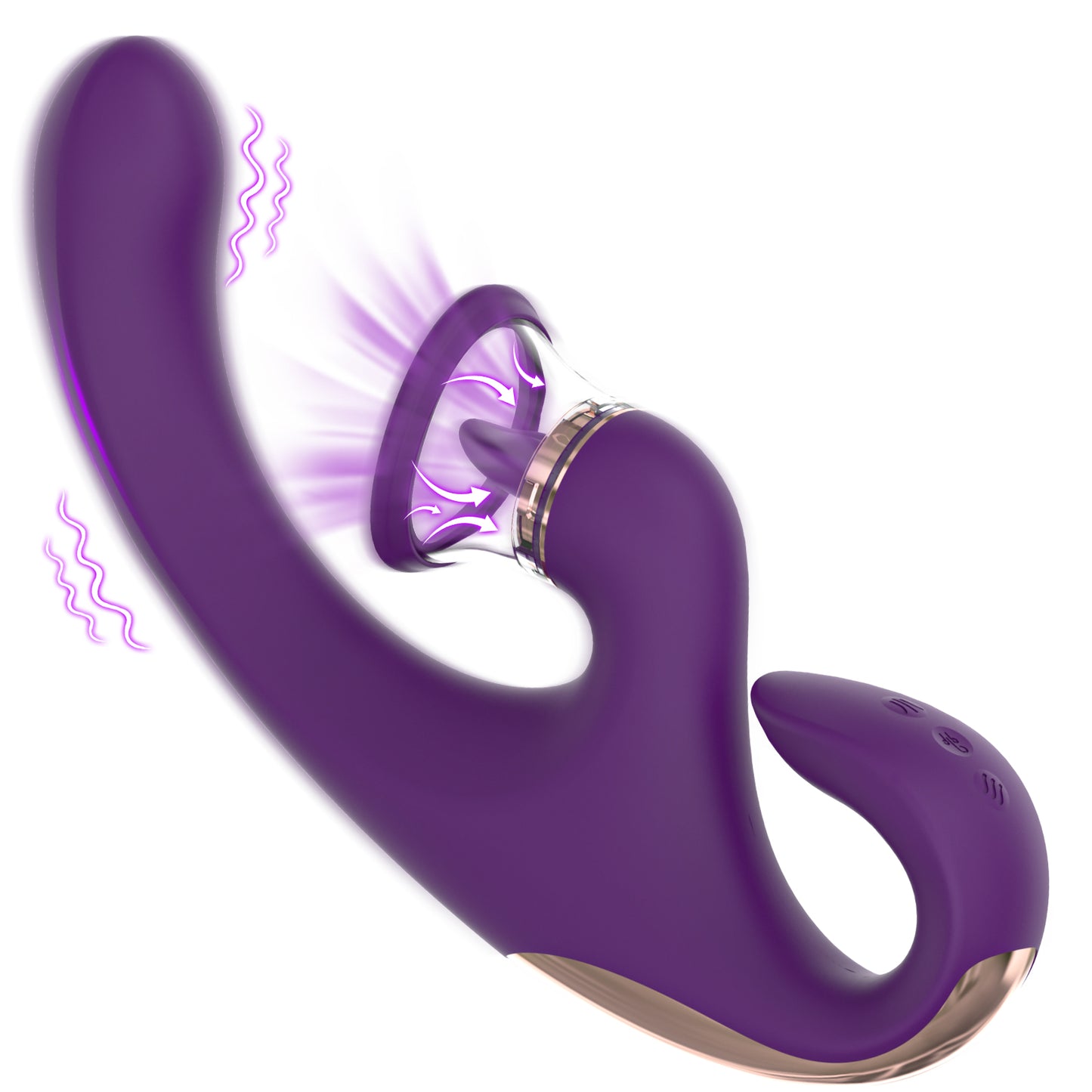 EmberIntimacy's Hydra - 3-in-1 Licking, Sucking & Bendable G-Spot Vibrator
