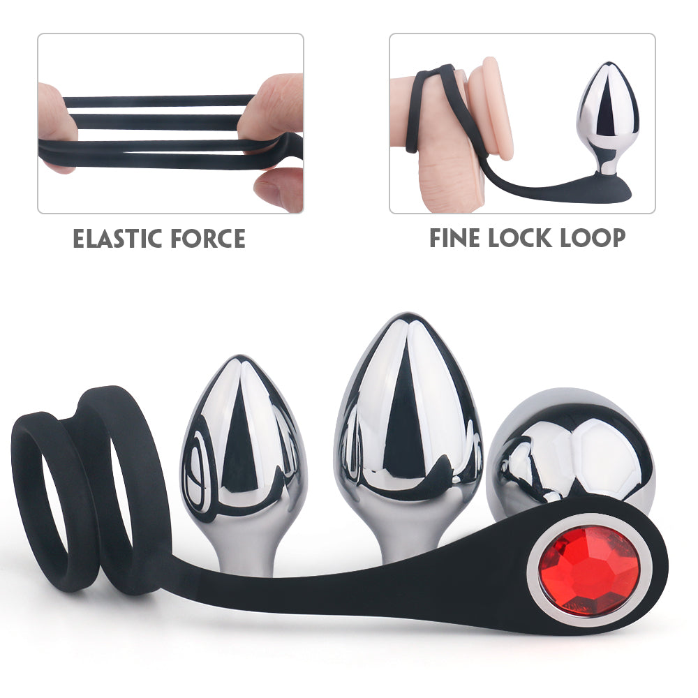EmberIntimacy's Sovereign - 3-Stage Anal Training Plug & Cock Ring Kit