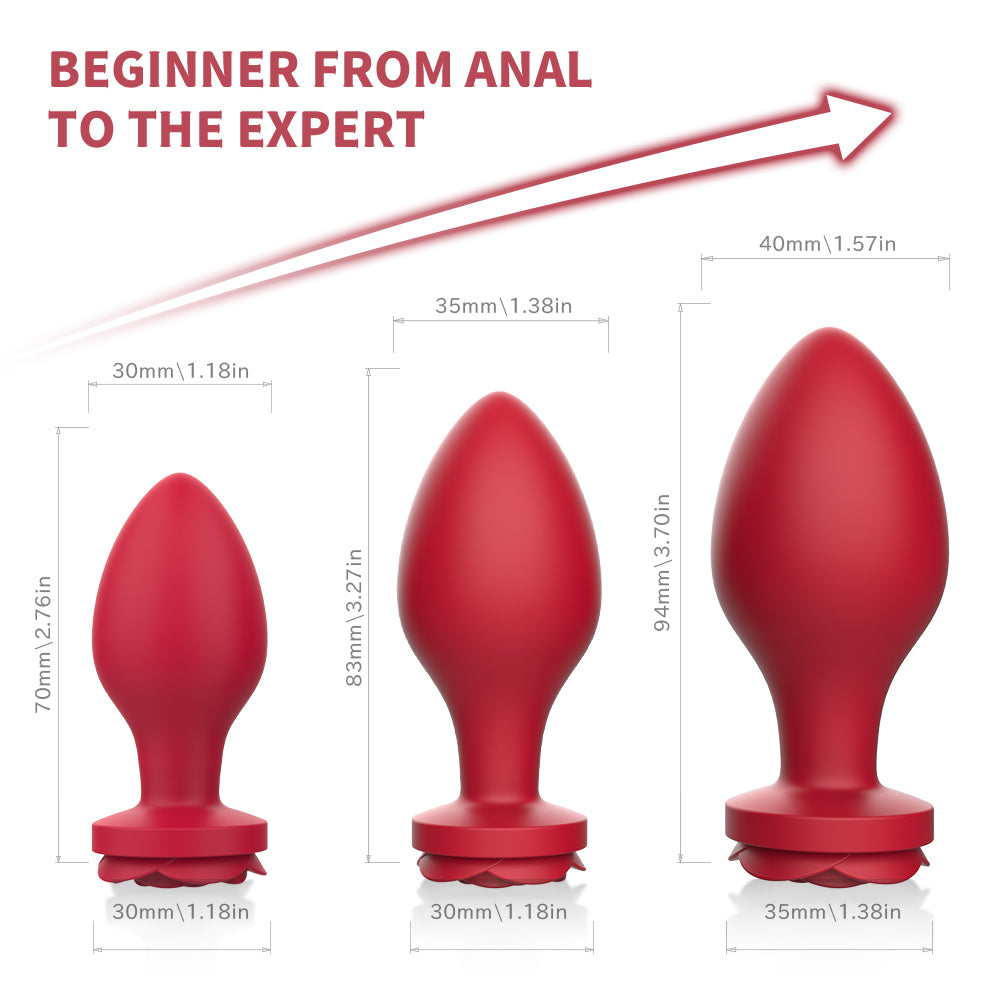EmberIntimacy's Stone Rose - The Weighted Rose Anal Plug Training Trio