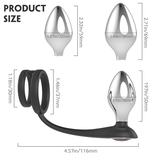 EmberIntimacy's Sovereign - 3-Stage Anal Training Plug & Cock Ring Kit