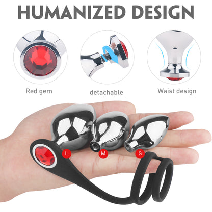 EmberIntimacy's Sovereign - 3-Stage Anal Training Plug & Cock Ring Kit
