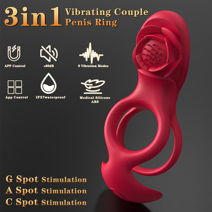 EmberIntimacy's Sonnet - The App-Controlled Vibrating Rose Ring for Couples