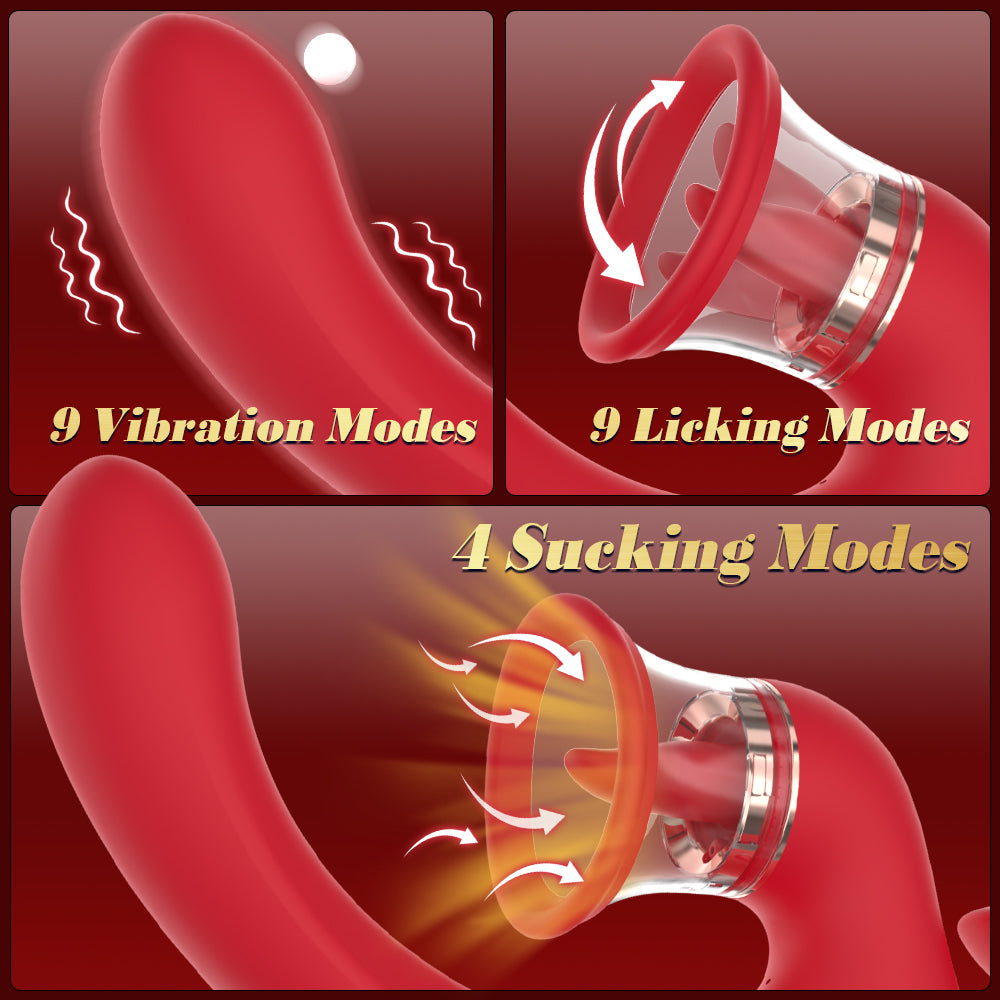 EmberIntimacy's Hydra - 3-in-1 Licking, Sucking & Bendable G-Spot Vibrator