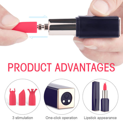 EmberIntimacy's Stiletto - The 3-in-1 Interchangeable Head Lipstick Vibrator