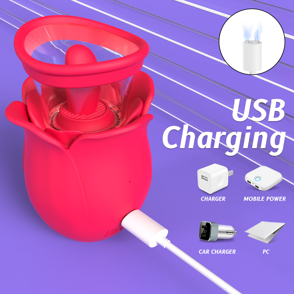 EmberIntimacy's Bloom - The 3-in-1 Rose Oral & Clitoral Stimulator