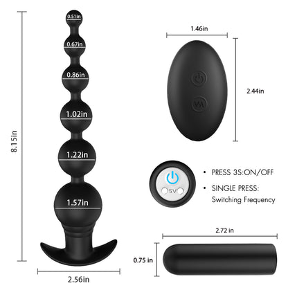 EmberIntimacy's Cascade - The 2-in-1 Vibrating Anal Beads & Remote Bullet