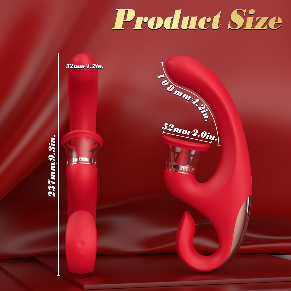 EmberIntimacy's Hydra - 3-in-1 Licking, Sucking & Bendable G-Spot Vibrator