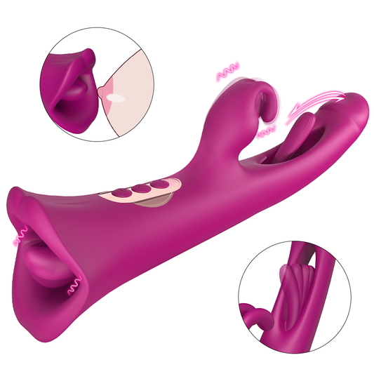 EmberIntimacy's Janus - The 2-in-1 Oral Simulator & Tapping Rabbit Vibe