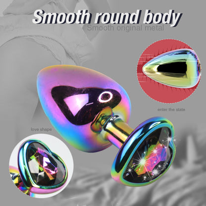 EmberIntimacy's Aurora - The Iridescent Jeweled Metal Anal Plug Trio