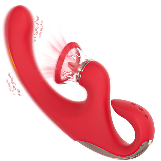EmberIntimacy's Hydra - 3-in-1 Licking, Sucking & Bendable G-Spot Vibrator